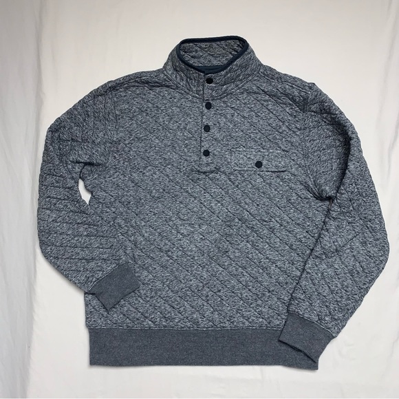 FAHERTY Mens Medium Epic Quilted Fleece Pullover Carbon Melange Long Sleeve Prep - Picture 5 of 13